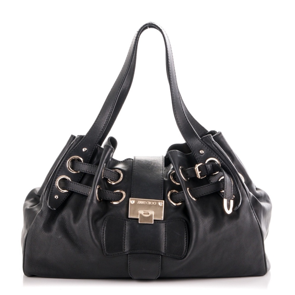 Jimmy Choo Ramona Black Leather Handbag Purse Bag